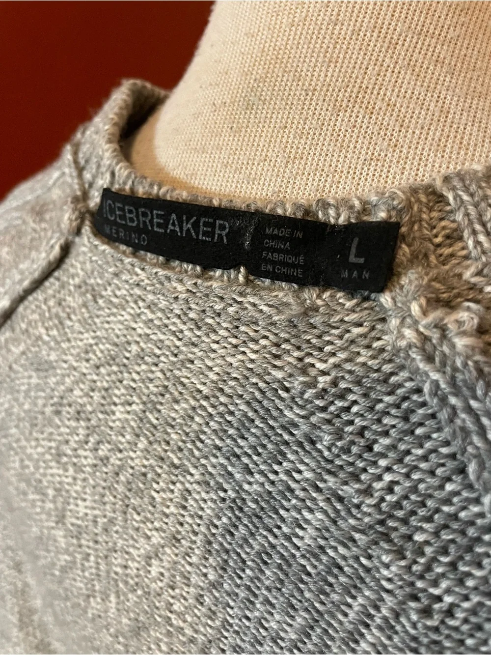 Icebreaker Merino Men’s Spire Crewe Heather Gray Wool Blend Crewneck Sweater‎